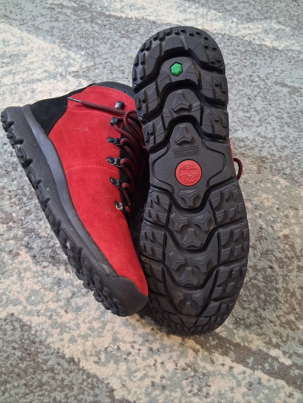 Timberland Men’s Red and Black Suede World Hiker Mid Boots
